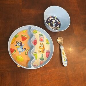 Bluey Toddler 3 pc Mealtime Set Plate Bowl Spoon New